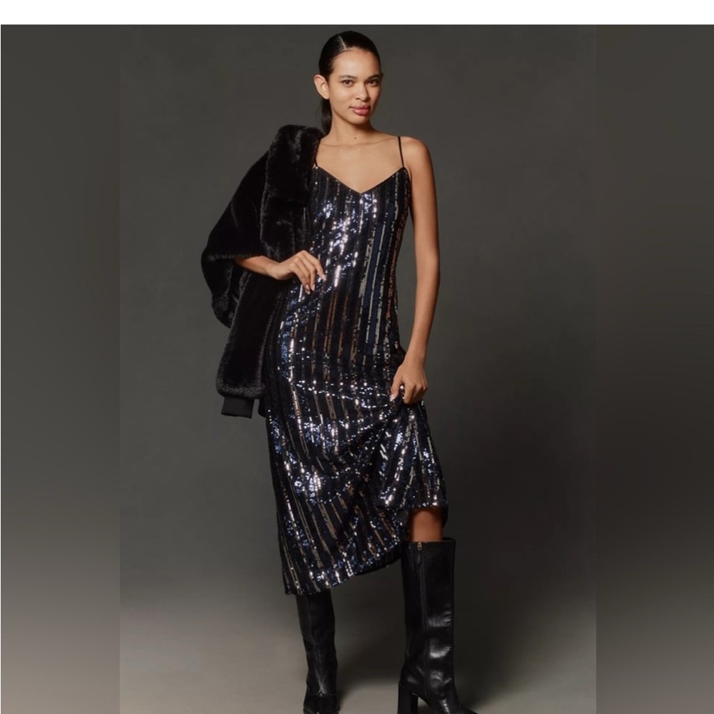 NWT Maeve Sequin Striped Dress